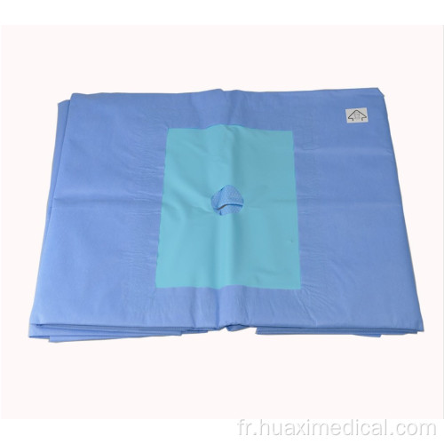 Drape chirurgical jetable médical Drapé de hanche fendu en U